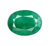 INDIA MADE Certified 5.25/7.25/9.25/11.25 Ratti Natural Emerald Stone (Panna Stone) Pure & Certified Oval Shape Green Gemstone with Gli Lab Report-B0DKXPKCK1