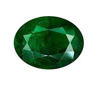 INDIA MADE Certified 5.25/7.25/9.25/11.25 Ratti Natural Emerald Stone (Panna Stone) Pure & Certified Oval Shape Green Gemstone with Gli Lab Report-B0DKFX12D5