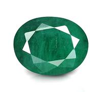 INDIA MADE Certified 5.25/7.25/9.25/11.25 Ratti Natural Emerald Stone (Panna Stone) Pure & Certified Oval Shape Green Gemstone with Gli Lab Report-B0DKXT4YTG