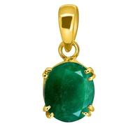 INDIA MADE Certified Natural 7.17 Carat Emerald Panna Pendant/Locket (Panna Stone Gold Plated Panchadhatu Pendant) Aa++ Quality Gemstone-B0CTKK1FX3