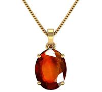 INDIA MADE Certified Untreated 5.25 Ratti 4.31 Carat Quality Natural Hessonite Garnet Gomed Gold Pendant for Men and Women S-B0DNZ17P9F Silver Artificial Sapphire, Silver