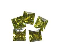 INDIA MADE Created Green Cubic Zircon At Wholesale Rate (Rs 7.5/Carat) Fine Quality Princess Shape जरकन Loose Gemstone For Reselling Astrologers Jewellers Crystal easing Astrological-B0C1ZM69MR