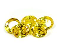 INDIA MADE Cubic Zircon Gemstone 23 Carat Yellow Oval 5 Pcs Wholesale Lot For Jewelry Making-B073CZS2VK