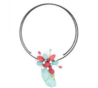 INDIA MADE Gems Jewelry Genuine Multi Gems Cluster Of Flower Designer Fashion Gemstones Neck Band For Women-B07LFF6QZR