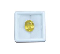 INDIA MADE Gems Yellow Sapphire (Pukhraj) 5.25 Ratti - 4.51 Carat Mined Unheated Untreated And Lab Certified Natural Gemstone For Men And Women-B0CLKKY2GD