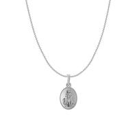 INDIA MADE God Kartikeya Pure Silver 92.5% Purity Murugan Pendant Necklace Locket 925 Sterling Silver (Pendant with Chain) AMZ134, Silver, Artificial Sapphire