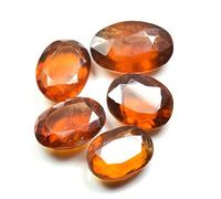 INDIA MADE Hessonite Gemstone 20.65 Carat Natural Oval Loose 5 Pcs Wholesale Lot For Jewelry Making-B073CGVG31