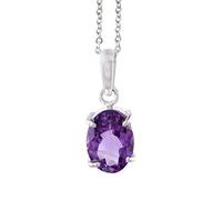 INDIA MADE Katela 10.00ct Natural High Quality Silver Plated Amethyst Pendant Locket for Men and Women - B08R8ZP13V - Silver Simulated Sapphire