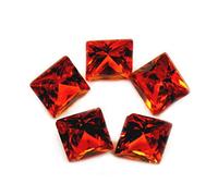 INDIA MADE Lab Certified Red Cubic Zircon Gemstone Total 15 To 20 Ct 5 Pcs Lot Square Jarkan Rashi Ratan-B07ZHF1DJ8
