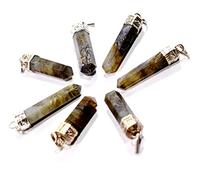 INDIA MADE Labradorite Pointer Pendant 7 Pc Crystal Pendant Semi Precious easing Spiritual Fashion-B07CRVM9PT
