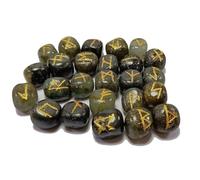 INDIA MADE Labradorite Stone Rune Set Reiki Crystal easing Tumble Gemstones 25 Pcs-B0CQG8SL94