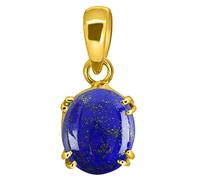 INDIA MADE Lapis Lazuli Lazwart Gemstone Weight 8.50 Ratti Lapis Lazuli Gold Plated Pendant/Locket Certified Natural Loose Lajwart For Men & Women by Lab - Certified-B09TQWF4HJ