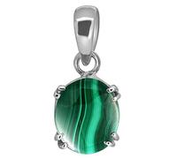 INDIA MADE Malachite Pendant 5.00 Carat Certificate 6.25 Rat with Round Stone Dana Phirang Gold Pendant for Men and Women 25436 Silver Sapphire Created Silver Synthetic Sapphire, Silver