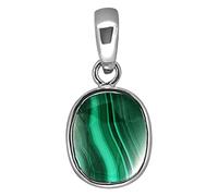 INDIA MADE Malachite Pendant 6.00 Carat Certificate 7.25 Rat with Round Stone Dana Phirang Gold Pendant for Men and Women - 25542, Silver, Synthetic Sapphire, Silver, Synthetic Sapphire,