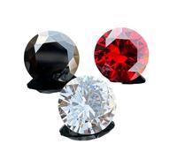 INDIA MADE Mix 3 Color Cubic Zirconia Aaa Quality Cubic Zirconia Round Shape Cz Loose Stones Red Garnet, White & Black Cz For Jewelry Making 0.5Mm-15Mm-B0CZJQSYBJ