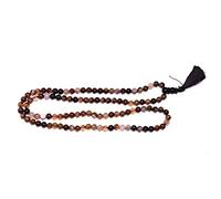 INDIA MADE Natural Agate Certified 108 Bead+Guru Bead Jaap Mala Semi Precious Stone Fashion Jewellery easing Reiki Positivity Good Luck Love Strength Wealth Prosperity Brown 8Mm-B08THJGBZB