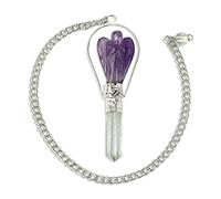 INDIA MADE Natural Amethyst Dowser Pendulum Crystal Stone Angel Dowser Pendulum Dowsing For easing Gemstones-B0CJMDY86H