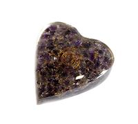 INDIA MADE Natural Amethyst Heart For Reiki easing And Crystal easing Stone For Men, Women-B091ZDRZSC