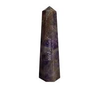 INDIA MADE Natural Amethyst Wand Tower Pencil 3 Inch Approx Original Semi Precious Stone To Attract Higher Spiritual Energy Reiki Crystal Chakra Balancing Protection-B097T19KYF