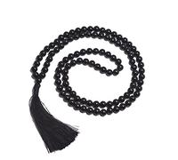 INDIA MADE Natural Black Onyx Mala Semi Precious Crystal Stone | Natural Black Onyx Mala A Calming Quality, Feel Centered And Make Wise Decisions-B09RVB3T6D