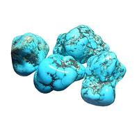 INDIA MADE Natural Blue Turquoise (Firoza) easing Crystal Semi Polished Raw/Rough Stone (10 To 20 Gram Pack Of 4 Stone)-B0BSXK3XCH