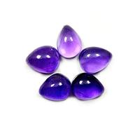 INDIA MADE Natural Certified Amethyst Gemstone Total 25-35 Carat 5 Pcs Lot Katela Pear Shape-B07Z6G7GND
