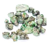 INDIA MADE Natural Citrine Carnelian Green Aventurine Rose Quartz Fluorite Tiger Eye Lapis Amethyst Black Tourmaline Negativity Rough easing Crystal Gemstones (Emerald)-B08QJ6YWSR