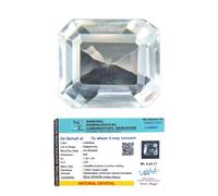 INDIA MADE Natural Clear Quartz Gemstone Real Sphatik Original Certified Aaa Grade Premium Faceted Gem For Manifestation, easing, Spiritual Meditation & Jewellery Approx. 6-7 Carat-B0D5VPQBPX