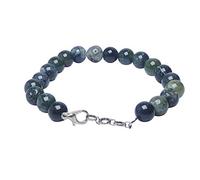 INDIA MADE Natural Energized Original Moss Agate Bead With Hook Bracelet (Pack Of 1 Pc.)-B079YSHFKP