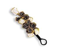 INDIA MADE Natural Energized Selenite Black Tourmaline Crystal Hanging Ornament For Reiki easing, Vastu easing, Tarot Reading, Home Decor & Gift Article-B0CT3QK51B