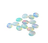 INDIA MADE Natural Ethiopian Opal Loose Oval Shape Gemstone (8 X 10 Mm) Faceted Multi Fire Natural Ethiopian Opal For Jewelry Making And October Birthstone.-B09SLV824L