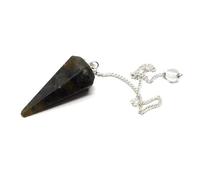 INDIA MADE Natural Labradorite Pendulum Faceted Point Gemstone Reiki easing Pendulums For Dowsing Scrying Reiki Puja & Crystal easing-B0C2KKS8FC