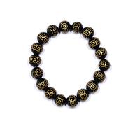 INDIA MADE Natural Lucky Coin Carved Black Onyx Lab Certified Bracelet Amulet Good Luck Strength Wealth Relationship easing Reiki Astrology Fashion Jewellery Men Women-B08XM8D4DH