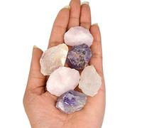 INDIA MADE Natural Mind Body Soul Rough, Amethyst Rough, Rose Quartz Rough, Clear Quartz Rough, Raw Stone, Protection Raw Stones, Reiki Stones Gemstones.-B09PQCS6ZN
