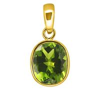 INDIA MADE Natural Peridot Loose Gemstone Weight 4.25 Ratti / 4.00 Carat Natural Peridot Stone Gold Plated Pendant/Locket by Lab - Certified For Men And Women-B0BVRHDQ4K