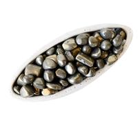 INDIA MADE Natural Stones - Raw & Polished Crystal For Wealth, Prosperity, Abundance, Reiki easing & Protection Pyrite Tumble 150 Gram-B0DN23J7QM