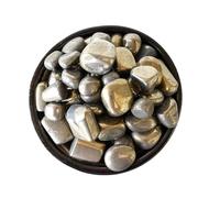 INDIA MADE Natural Stones - Raw & Polished Crystal For Wealth, Prosperity, Abundance, Reiki easing & Protection Pyrite Tumble 100 Gram-B0DN23X9RH