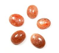 INDIA MADE Natural Sunstone Gemstone 18 Carat Natural Oval Loose 5 Pcs Wholesale Lot For Jewelry Making-B073CJCN9H