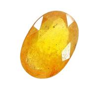 INDIA MADE Natural Yellow Sapphire 3.45ct Unheated Ceylon Mining Pukhraj Birthstone / Rashi Ratan / Yellow Sapphire Aaa+ High Quality Lab Certified Gemstone Silver Simulated Sapphire