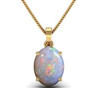 INDIA MADE Opal Locket 14.25 Ratti 13.00 Carat (Australian Opal) Gold Plated Brilliant Cut Certified Astrological Gemstone B0CW3BYPVX