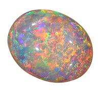 INDIA MADE Opal Stone 7.25 Ratti / 6.25 Ct. Lab-Certified Natural Fire Opal Stone Rashi Ratan Gemstone-B0DNVV5MMQ