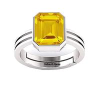 INDIA MADE Pukhraj Panchdhatu Natural Yellow Sapphire 14.25 Ratti 13.00 Carat Adjustable Ring for Men Women 28514