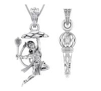 INDIA MADE Purity Sterling Silver Combo Pack with God Hanuman and Gada Pendants, Pure Silver, Lord Bajrang Bali and His Gada Medallions for Good Health and Wealth for Men and Women