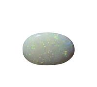 INDIA MADE Rashi Ratna 11.25 Rat / 10.40 Carat White Astralian Opal Natural Stone - Unheated - Lab Certified, Untreated, Astrological Purposes - Silver, Silver, Created Sapphire