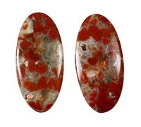 INDIA MADE Red Rainbow Jasper Natural Gemstone Oval Pair Loose 17.55Cts Kw31-B0831N9GLG