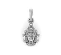 INDIA MADE Sterling Silver (92.5% Purity) Goddess Durga Maa Pendant for Men and Women, Pure Silver, Durga Maa Locket for Good Health and Wealth -AMZ34, Silver, Artificial Sapphire