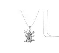 INDIA MADE Sterling Silver (92.5% Purity) Goddess Kaali Maa Pendant (Pendant with Chain) for Men and Women Pure Silver Lord Ma Kali Chain Locket for Health & Wealth -AMZ198 Silver