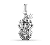 INDIA MADE Sterling Silver (92.5% Purity) Goddess Maa Lalitha Parameswari/Maa Kamakshii Pendant for Men and Women Pure Silver Lord Ma Tripura Sundari / Ma Kanchipuram Kamakshi Devi Locket