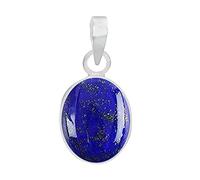 INDIA MADE Sterling Silver Lapis Lazuli Lajwart Pendant 3.25 Ratti or 3 Carat Natural Certified Astrological Gemstone 925 to Hallmarked for Men and Women Nvslp3325-B09KVHQLZ3