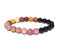 INDIA MADE Stone Bracelets For Harmony In Relationship Rhodochrosite, Mookaite, Black Tourmaline 8 Mm Bead Natural easing Crystal Reiki Chakra Stone.-B08BP1J9JK